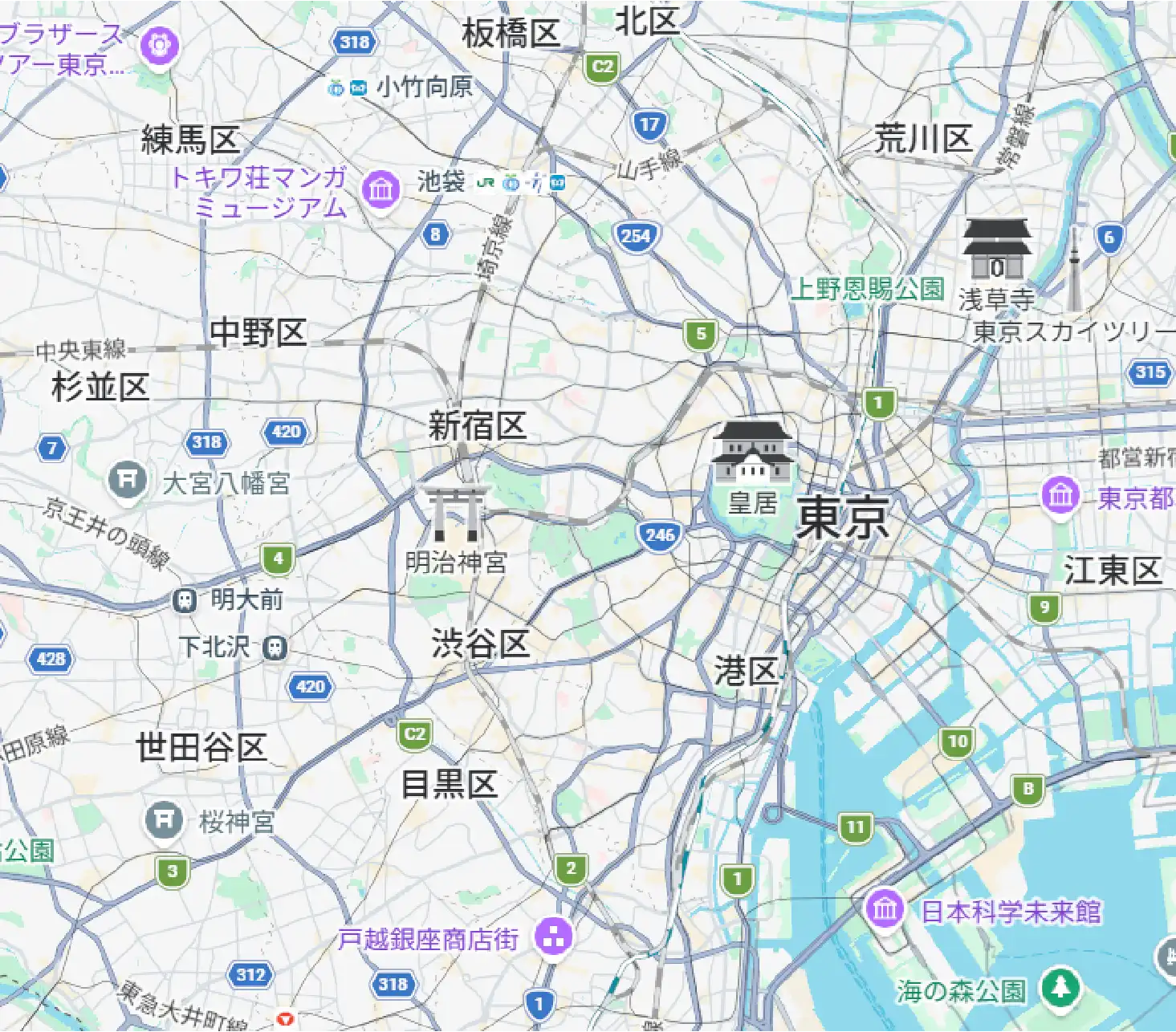タウンキューブ展開エリア（東京）